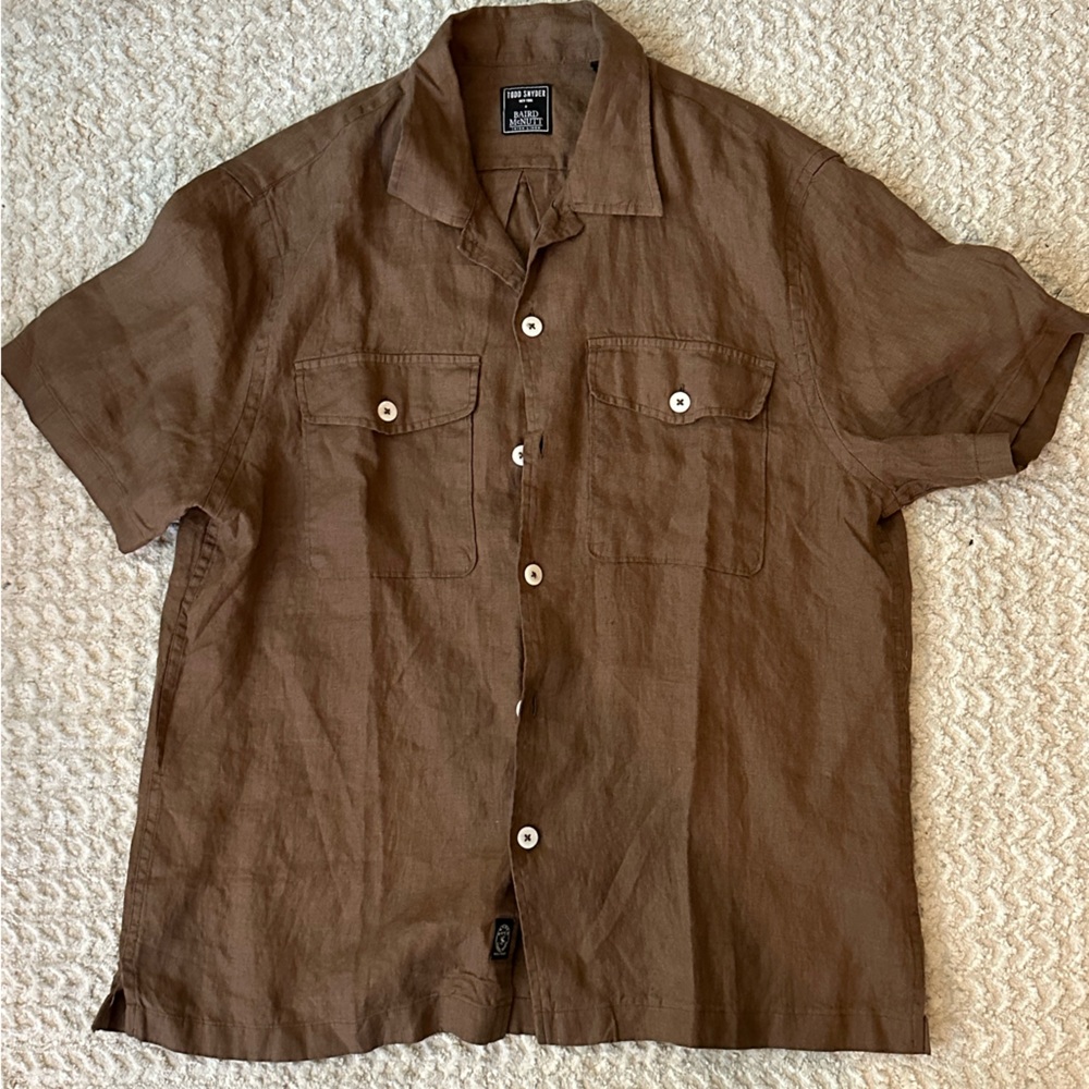 Todd Snyder Brown Short Sleeve Shirt